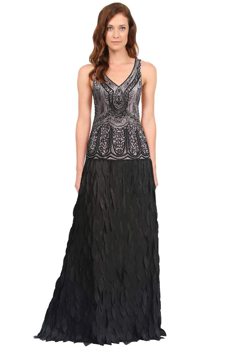 sue wong beaded maxi dress Vintage Sue Wong Beaded Mesh Gown Y2K Sequin Dress, Size 0