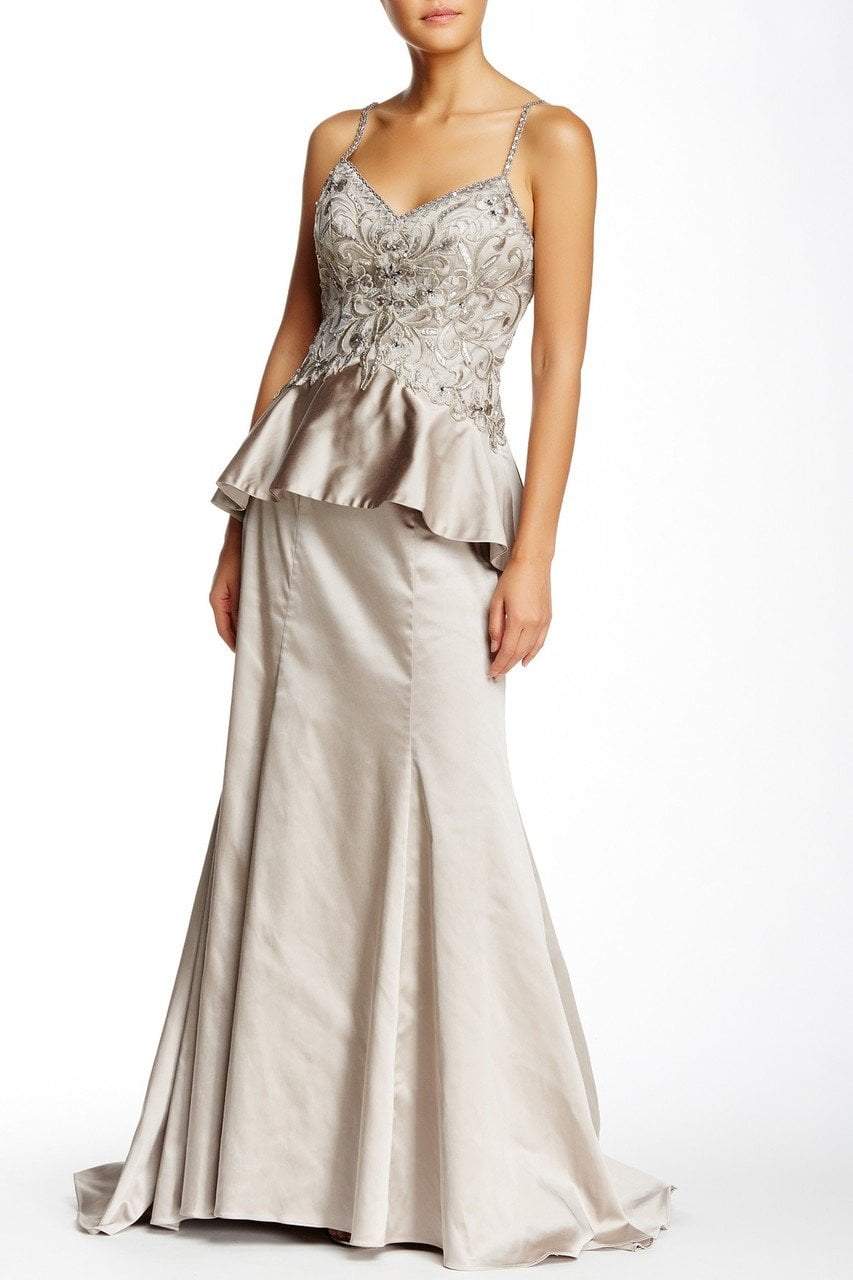 Sue Wong - Embroidered Peplum Satin Dress W5234 Sue Wong - Embroidered Peplum Satin Dress W5234