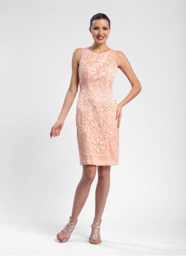 Sue Wong - Floral Embroidered Bateau Neck Dress N5215 Sue Wong - Floral Embroidered Bateau Neck Dress N5215