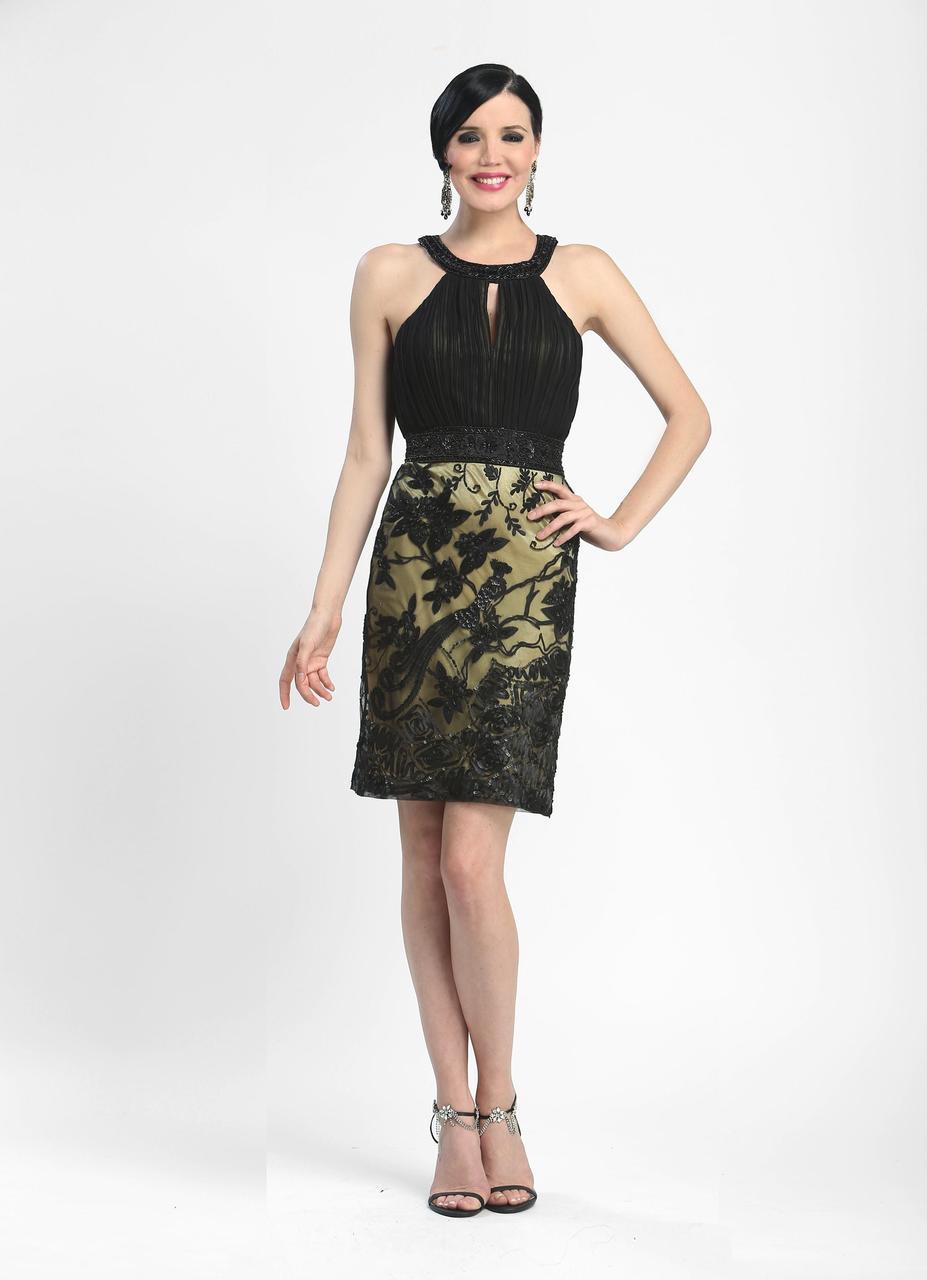 Sue Wong - Keyhole Lace Dress N4117 2 / Black Gold - Shop Sue Wong dresses on Couture Candy at CoutureCandy.com Sue Wong - Keyhole Lace Dress N4117 2 / Black Gold - Shop Sue Wong dresses on Couture Candy at CoutureCandy.com