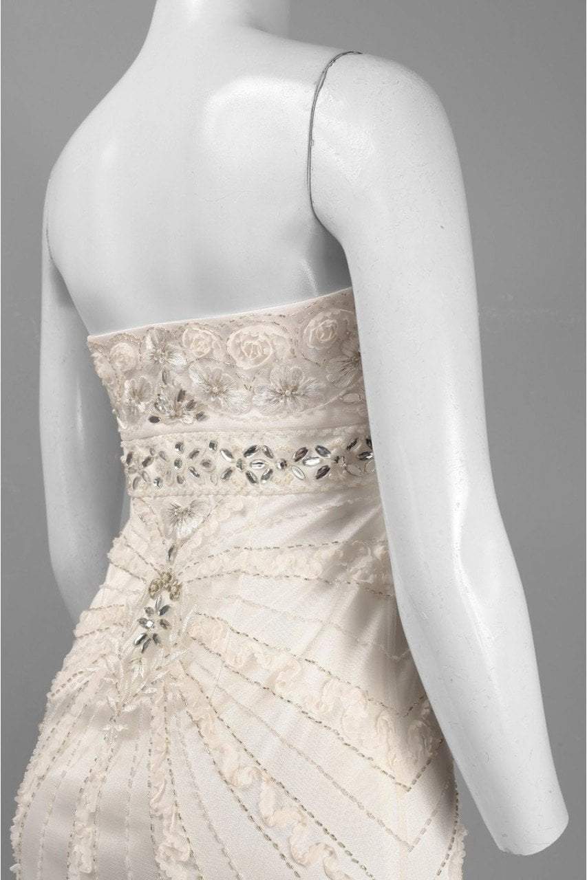 sue wong beaded strapless dress Sue Wong Beaded Soutache Ribbon Strapless Black Charcoal Dress 8 $409