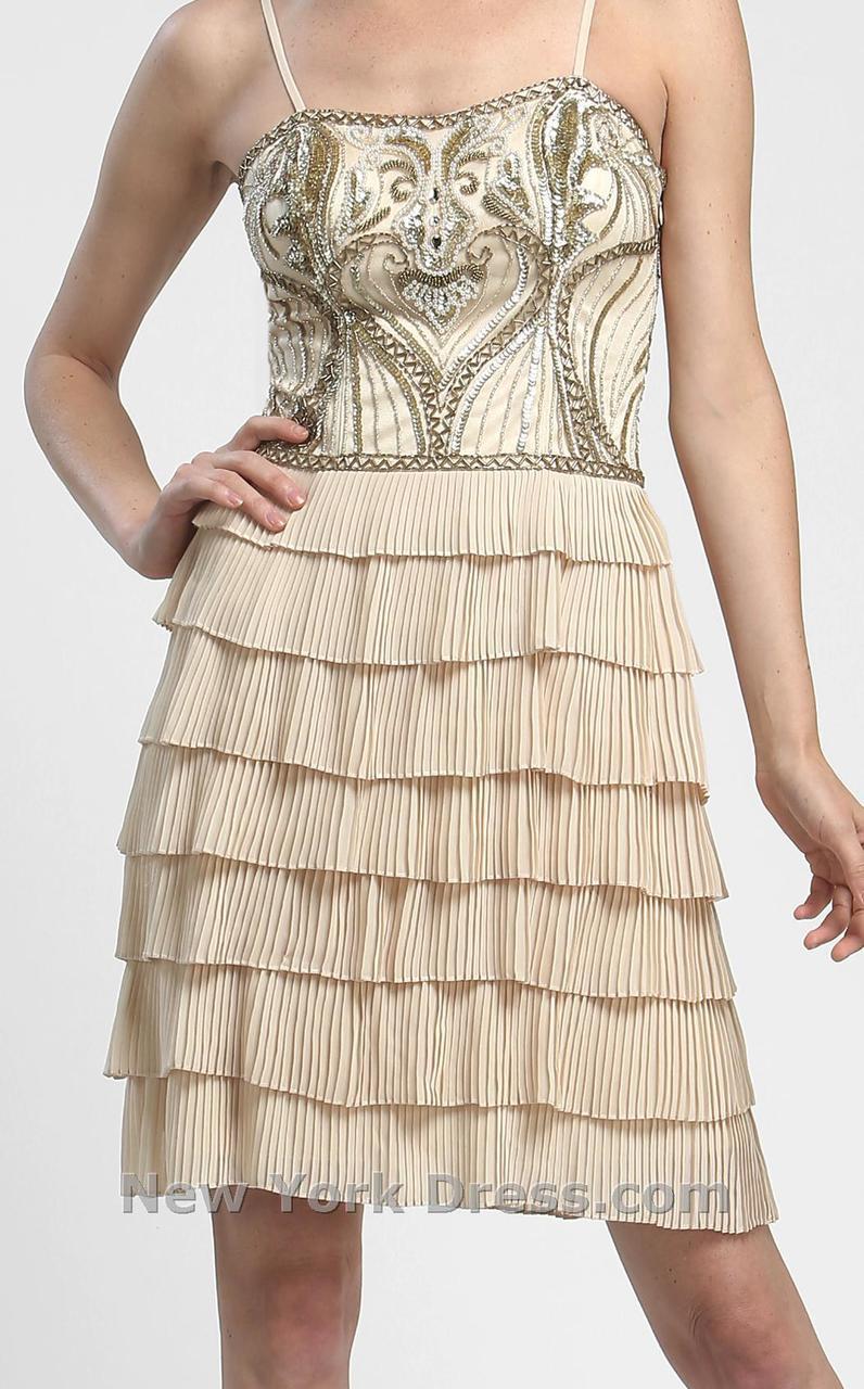 Sue Wong - N4100 Sleeveless Tiered Ruffle Cocktail Dress 0 / Champagne - Shop Sue Wong dresses on Couture Candy at CoutureCandy.com Sue Wong - N4100 Sleeveless Tiered Ruffle Cocktail Dress 0 / Champagne - Shop Sue Wong dresses on Couture Candy at CoutureCandy.com