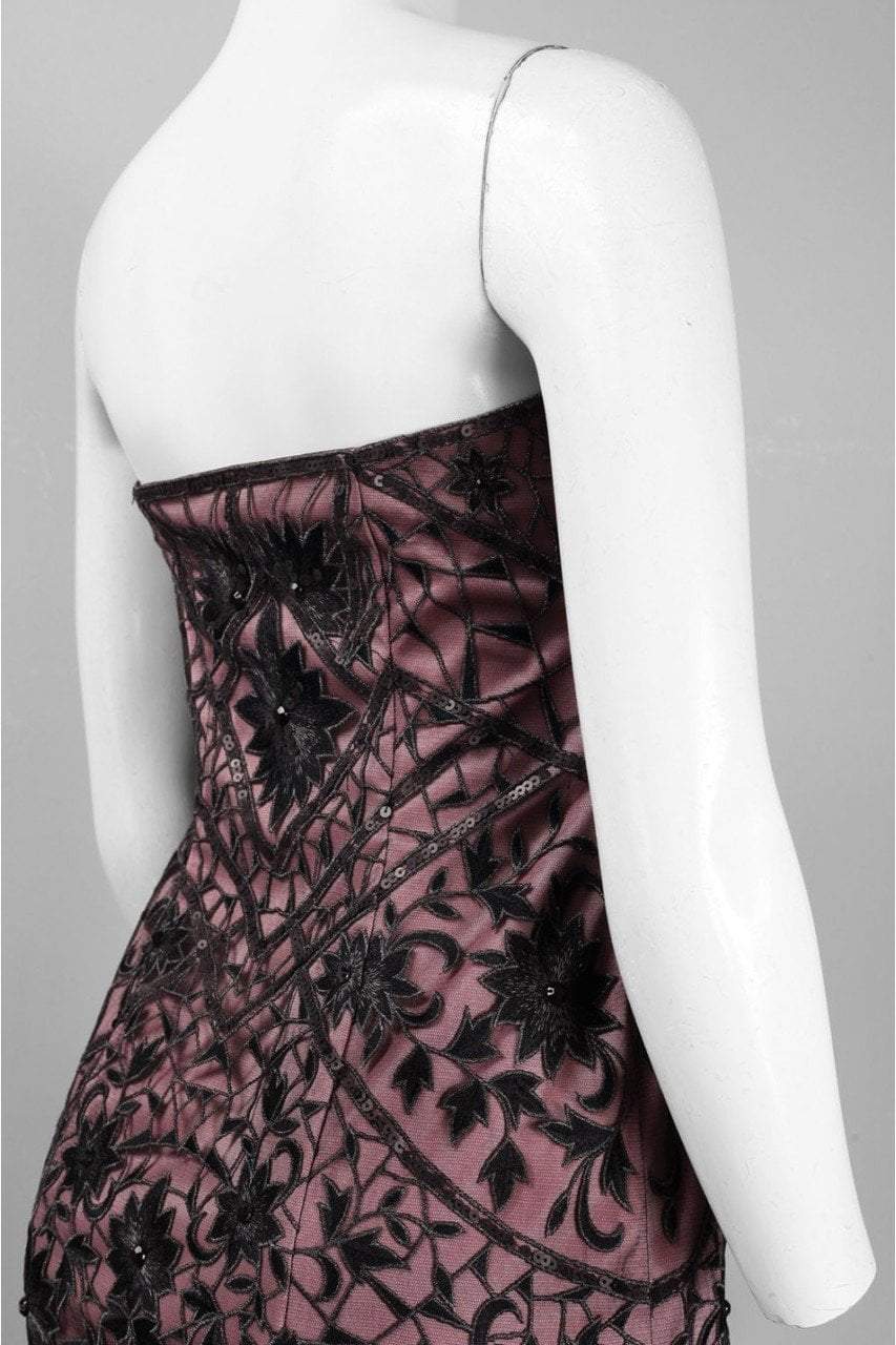 Sue Wong - N4134 Strapless Lace Overlay A-line Gown Sue Wong - N4134 Strapless Lace Overlay A-line Gown