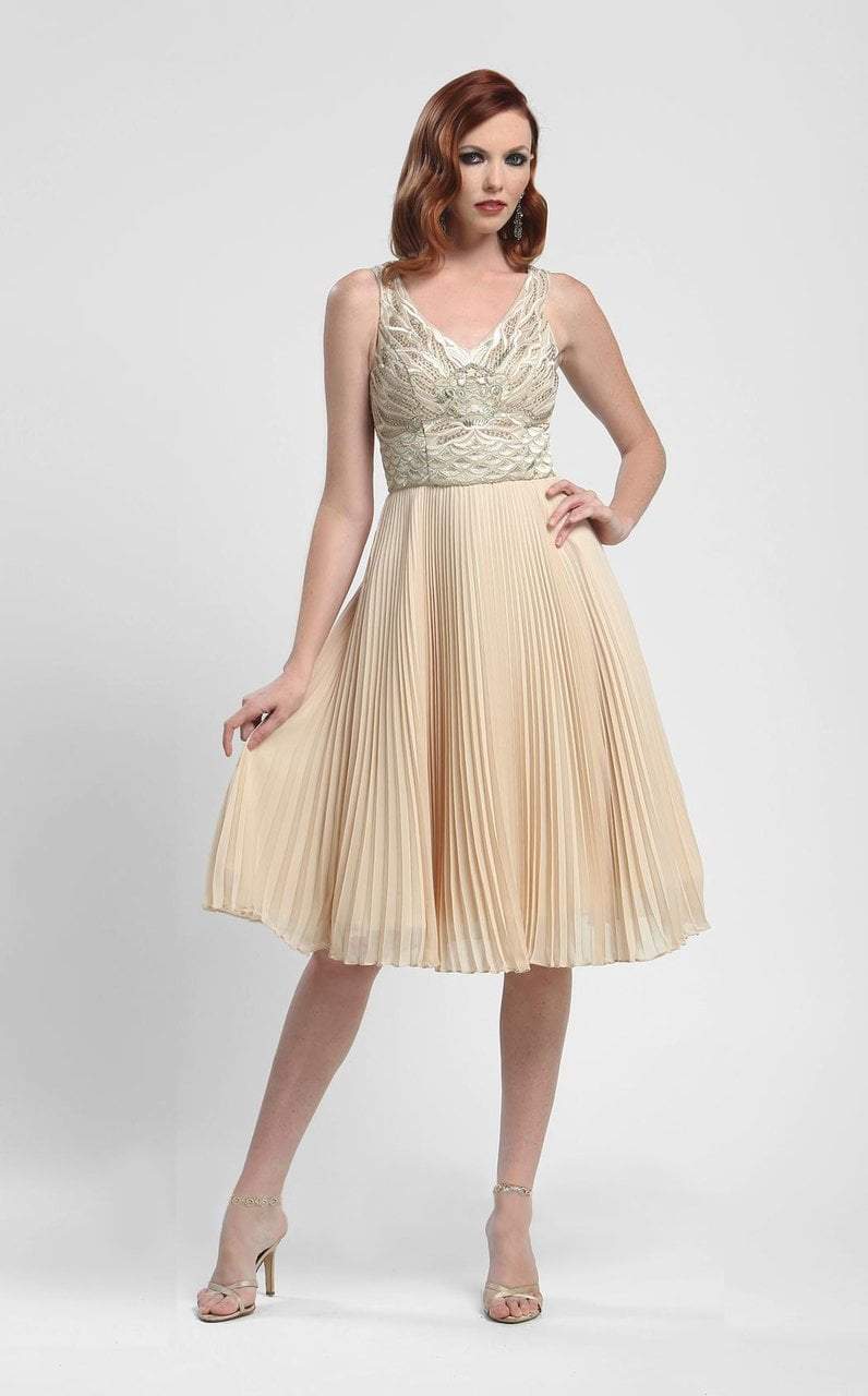 Sue Wong - N4136 Sleeveless Embroidered Accordion Pleat A-Line Dress 0 / Platinum - Shop Sue Wong dresses on Couture Candy at CoutureCandy.com Sue Wong - N4136 Sleeveless Embroidered Accordion Pleat A-Line Dress 0 / Platinum - Shop Sue Wong dresses on Couture Candy at CoutureCandy.com