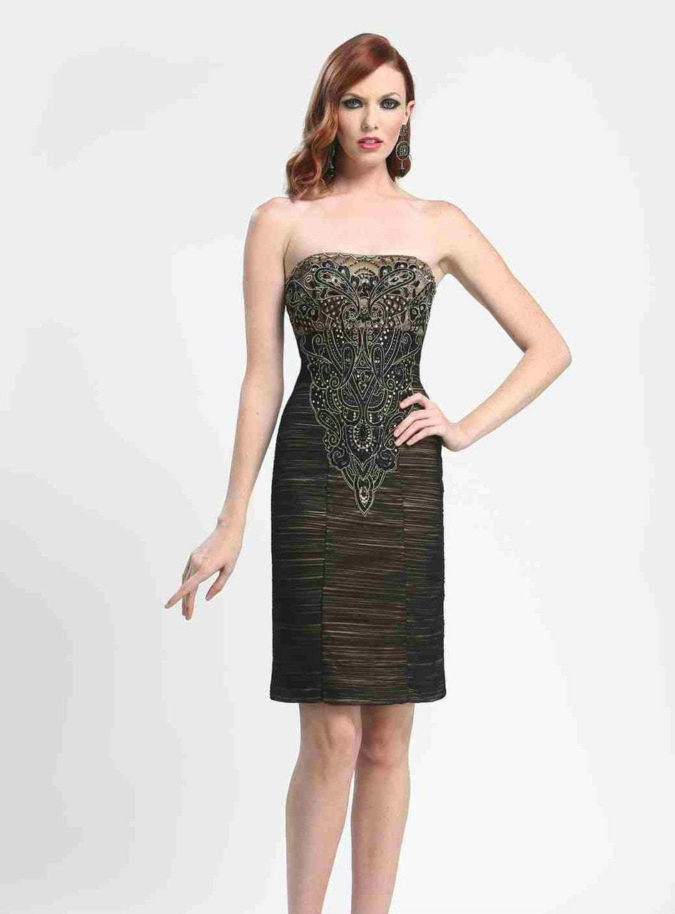 Sue Wong - N4143 Strapless Ruched Mesh Cocktail Dress 2 / Black Gold - Shop Sue Wong Dresses On Couture Candy at CoutureCandy.com Sue Wong - N4143 Strapless Ruched Mesh Cocktail Dress 2 / Black Gold - Shop Sue Wong Dresses On Couture Candy at CoutureCandy.com
