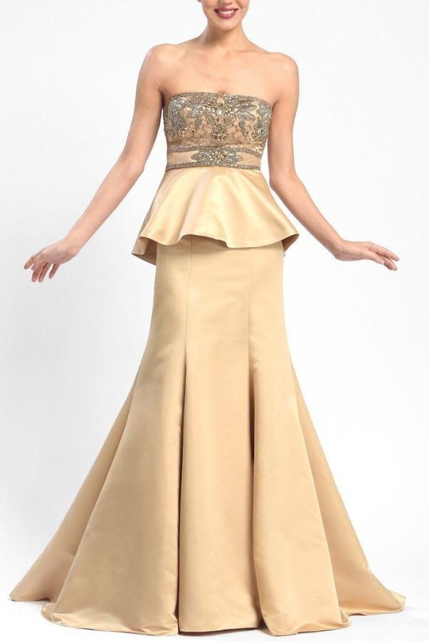 Sue Wong - Ornate Peplum Satin Gown W5206 Sue Wong - Ornate Peplum Satin Gown W5206