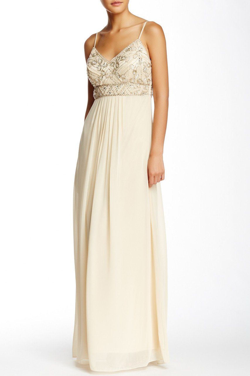 Sue Wong - Sequined Bodice Empire Chiffon Dress N5100 Sue Wong - Sequined Bodice Empire Chiffon Dress N5100