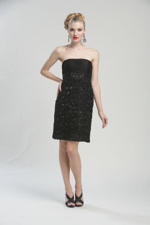 Sue Wong Strapless Rosette Empire Sheath Dress N3204 – Couture Candy