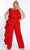 Sydney's Closet - CE2014 Sleeveless Side Frill Ruffle Blouson Jumpsuit Jumpsuits 14 / Red