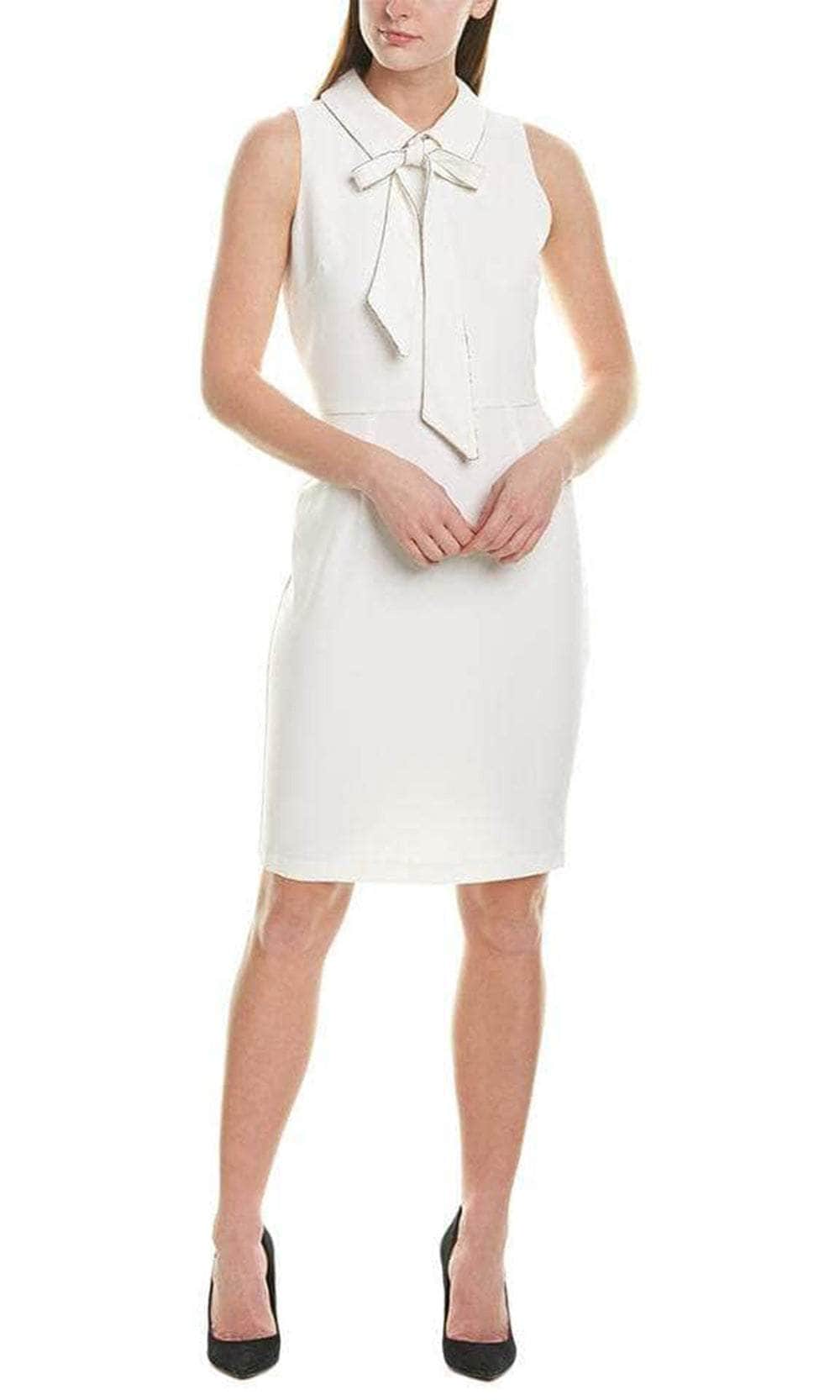 T Tahari THF9N006 - Collared Sleeveless Knee Length Dress T Tahari THF9N006 - Collared Sleeveless Knee Length Dress