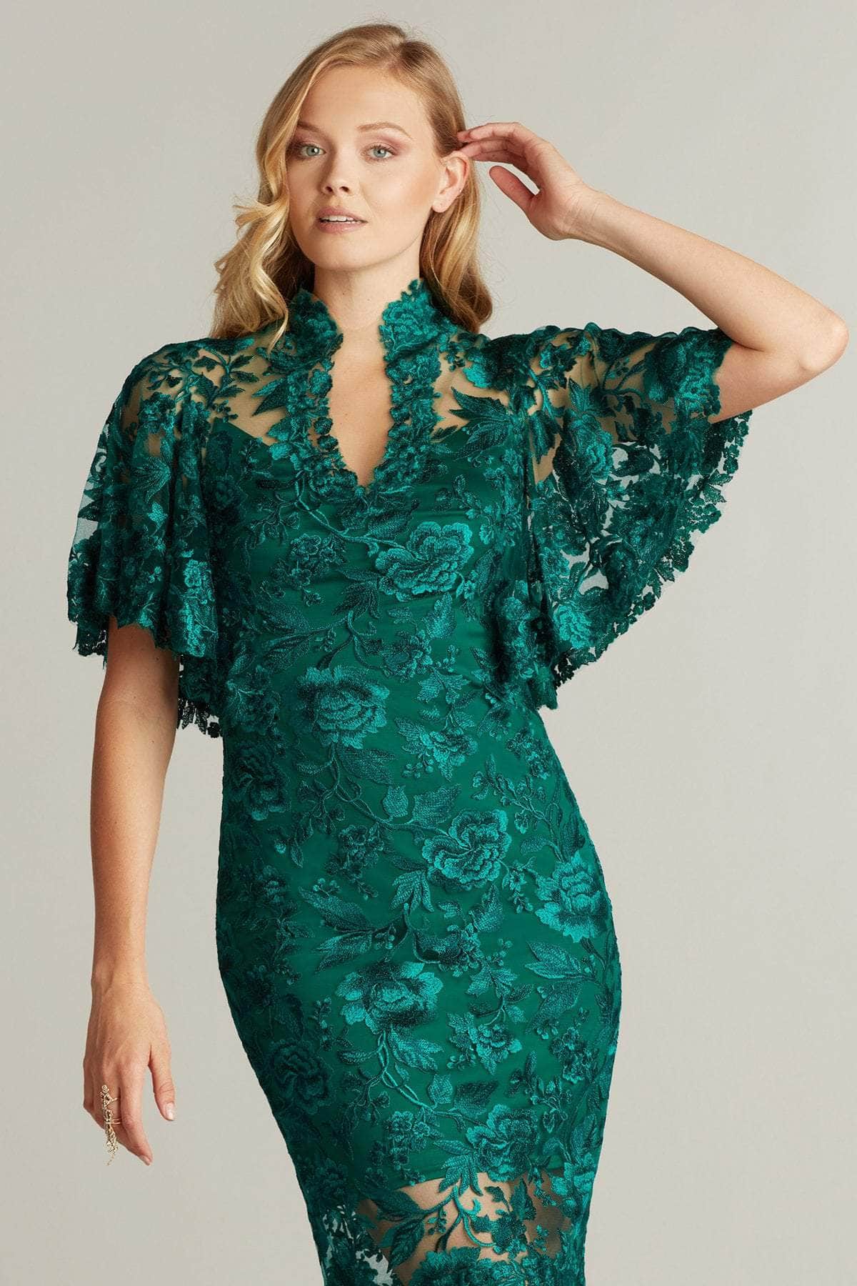 Tadashi Shoji BRX20385MX - Laced Cape Cocktail Dress Tadashi Shoji BRX20385MX - Laced Cape Cocktail Dress