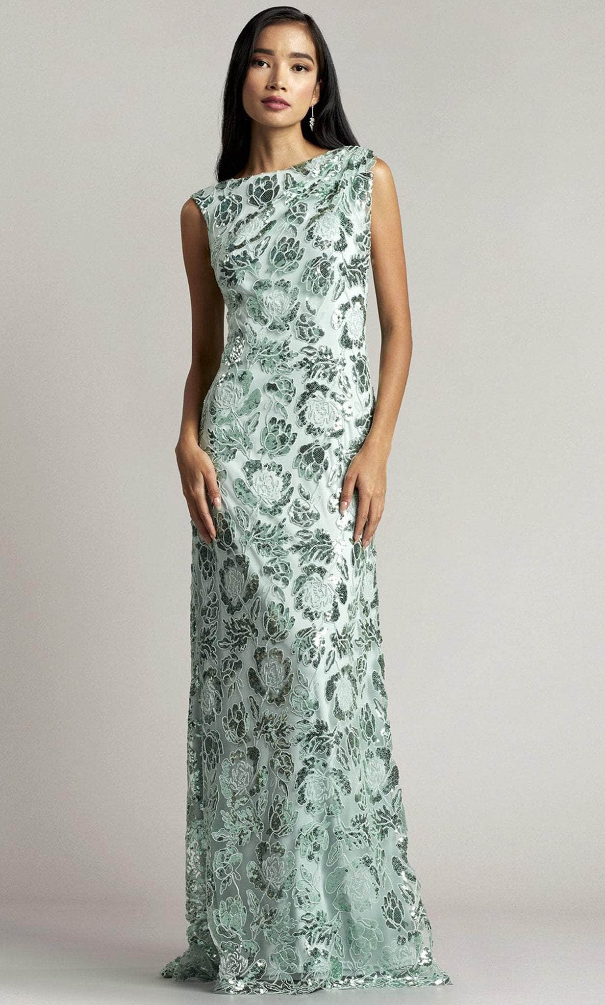 Tadashi Shoji CAI23097L - Floral Sequined Faux Wrap Dress Couture Candy Tadashi Shoji CAI23097L - Floral Sequined Faux Wrap Dress Couture Candy