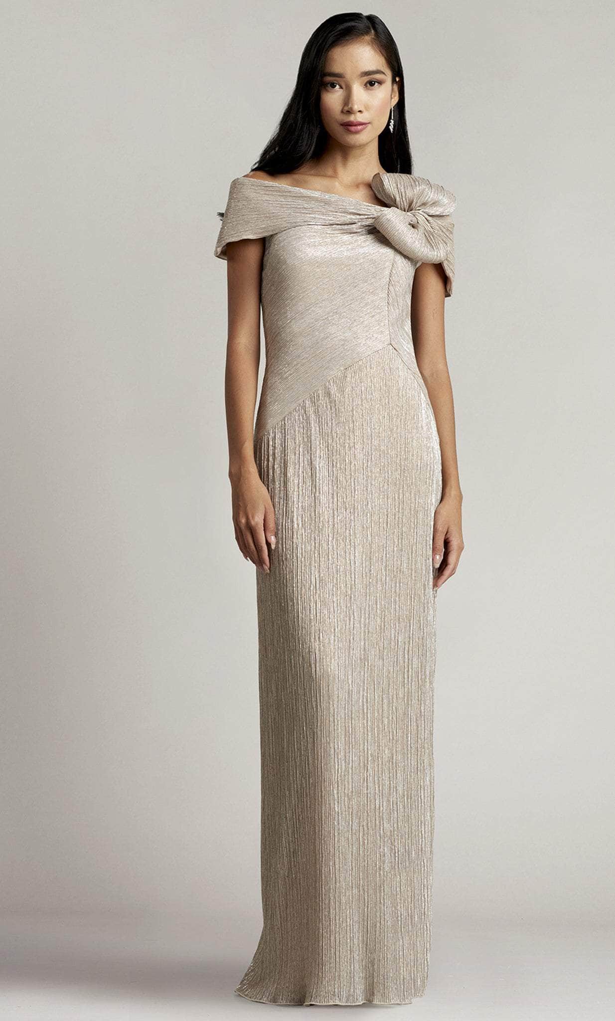 Tadashi Shoji CAS23928L - Bow Detailed Evening Gown Couture Candy Tadashi Shoji CAS23928L - Bow Detailed Evening Gown Couture Candy