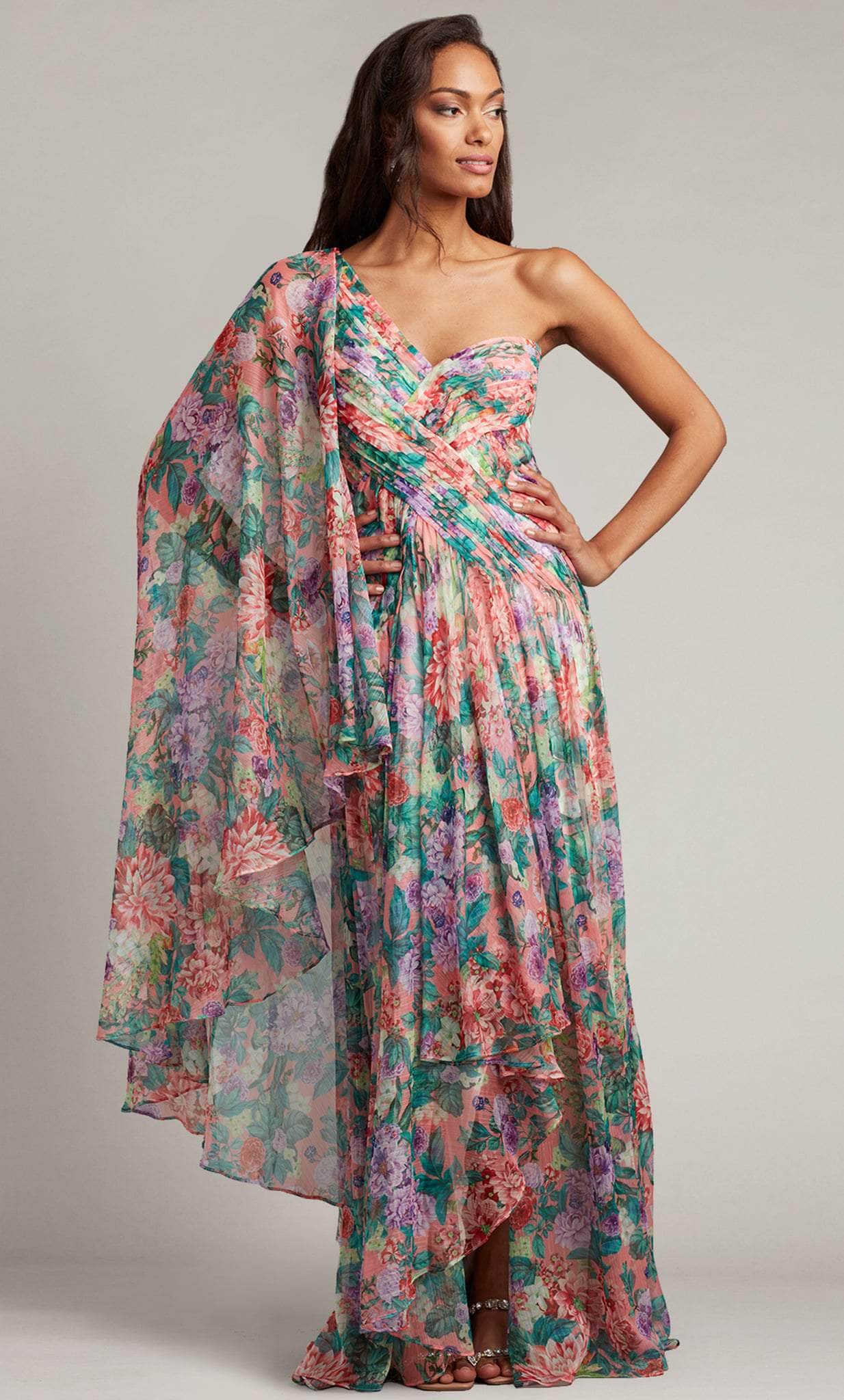 Tadashi Shoji CAZ885L - Floral Printed Airy Pleated Dress Couture Candy Tadashi Shoji CAZ885L - Floral Printed Airy Pleated Dress Couture Candy