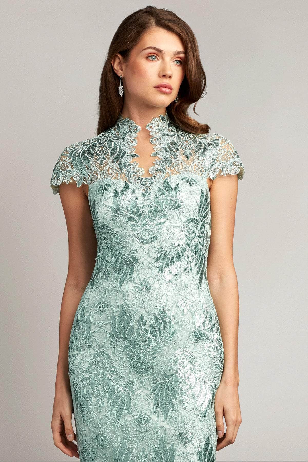 Tadashi Shoji CBD23064M - Chinese Collared Midi Dress Couture Candy Tadashi Shoji CBD23064M - Chinese Collared Midi Dress Couture Candy