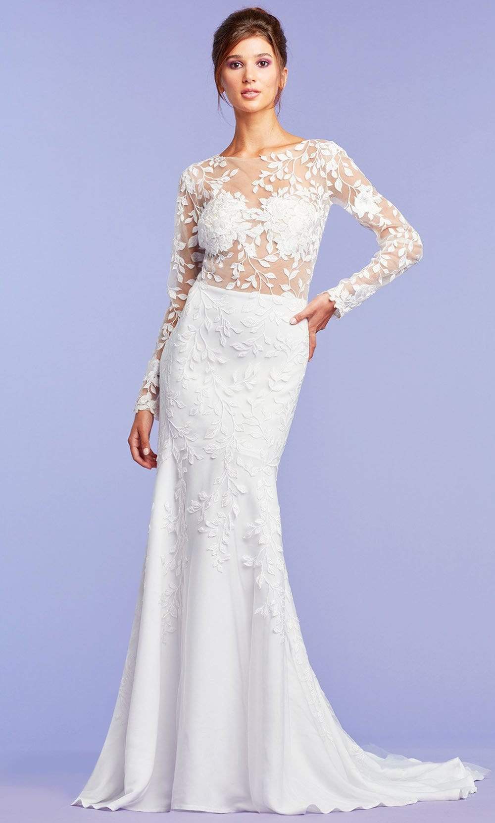 tadashi shoji lace wedding dress Miramar Cross Back Lace Gown