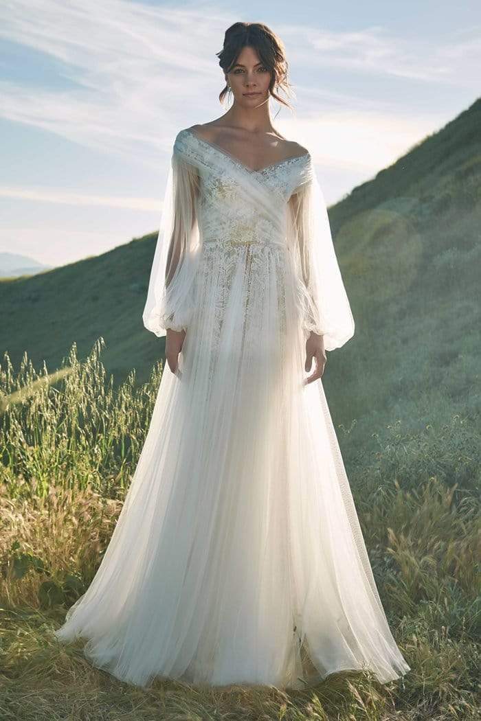 Tadashi Shoji - Off-Shoulder Long Sleeves Bridal Dress Tadashi Shoji - Off-Shoulder Long Sleeves Bridal Dress