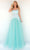 Tarik Ediz - 51008 Wide Scoop A-Line Evening Dress Prom Dresses 0 / Blue