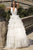 Tarik Ediz - 93943 Deep V-neck Layered A-line Dress Evening Dresses 0 / Ivory