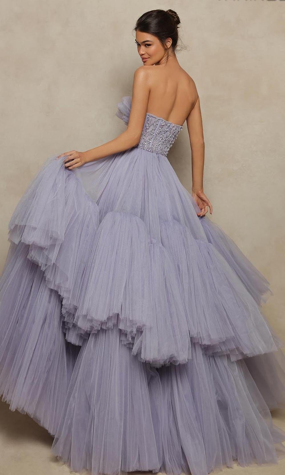 Tarik Ediz - 98031 Strapless Tulle Beaded Plus Size Prom Gown Couture Candy Tarik Ediz - 98031 Strapless Tulle Beaded Plus Size Prom Gown Couture Candy