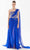 Tarik Ediz 98222 - Embroidered Asymmetric Evening Dress Pageant Dresses 00 / Royal Blue