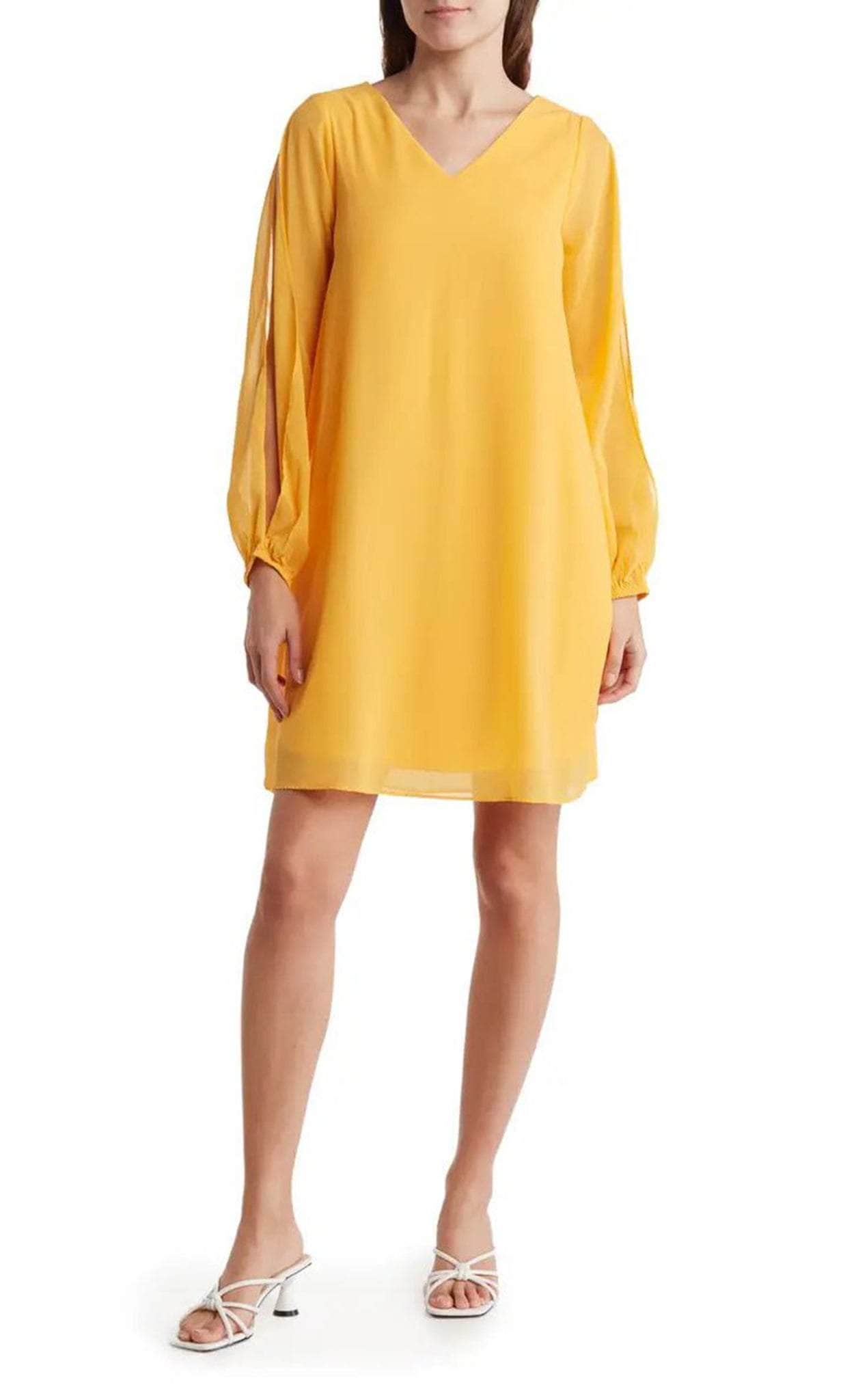 Tash + Sophie T6464 - Split Sleeve Short Chiffon Dress Couture Candy Tash + Sophie T6464 - Split Sleeve Short Chiffon Dress Couture Candy