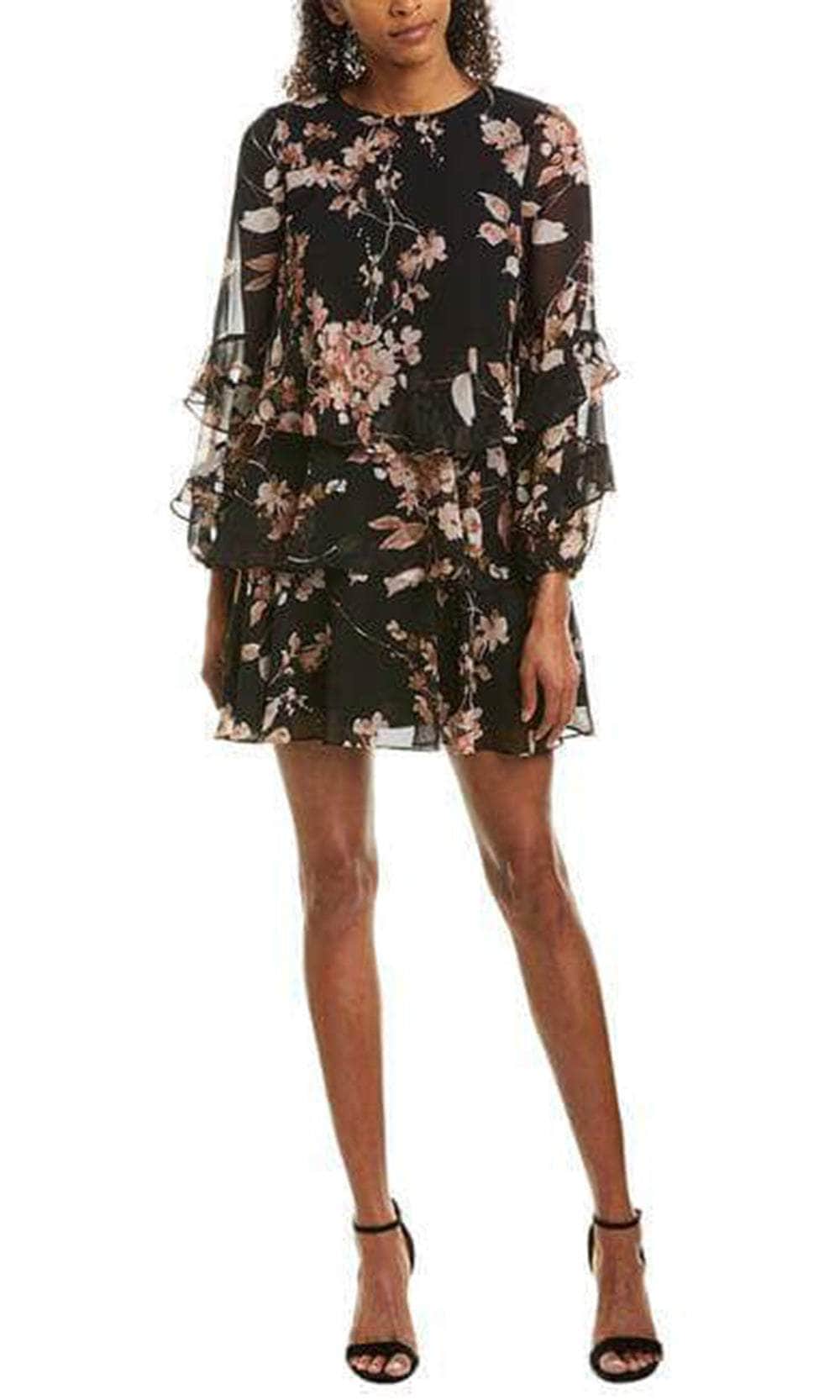 Taylor 1613M - Tiered Floral Chiffon Short Dress Couture Candy Taylor 1613M - Tiered Floral Chiffon Short Dress Couture Candy