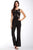 Taylor - Floral Lace Insert Crepe Flare Jumpsuit 5240M Special Occasion Dress 2 / Black