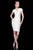 Terani Couture - 1611C0011A Bedazzled V-Neck Sheath Dress Special Occasion Dress 0 / White