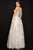 Terani Couture - 2011P1171 Floral Applique Deep V-neck Ballgown Prom Dresses