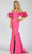 Terani Couture 231P0181 - Off-Shoulder Ruffled Sleeve Prom Gown Special Occasion Dress 00 / Fuchsia