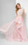 Terani Couture - Sequined Two-Piece High-Low Gown 1711P2697 Special Occasion Dress 00 / Lt Pink Nude