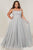 Tiffany Designs - 16381 Beaded Sparkle Tulle A-line Dress Special Occasion Dress 14W / Silver