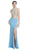 Two Piece Halter Sheath Prom Dress Dress XXS / Turquoise
