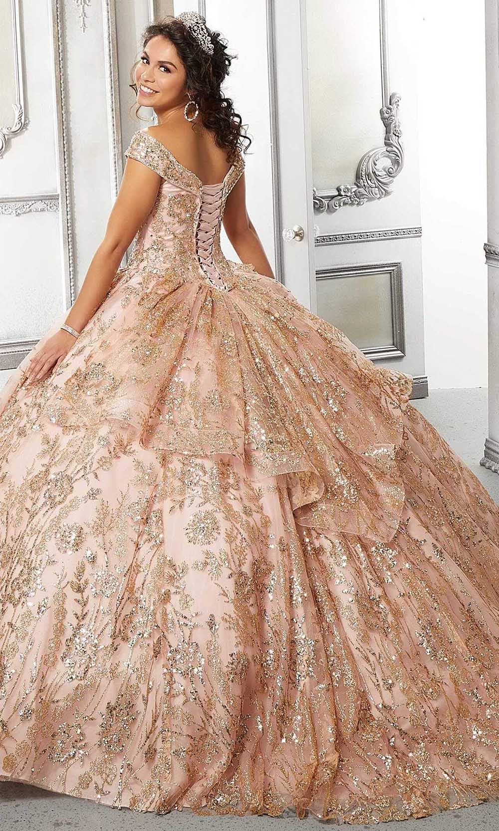 Vizcaya by Mori Lee - 89313 Off Shoulder Glittered Ballgown 20 / Blush/Rose Gold - Shop Vizcaya by Mori Lee Dresses On Couture Candy at Vizcaya by Mori Lee - 89313 Off Shoulder Glittered Ballgown 20 / Blush/Rose Gold - Shop Vizcaya by Mori Lee Dresses On Couture Candy at