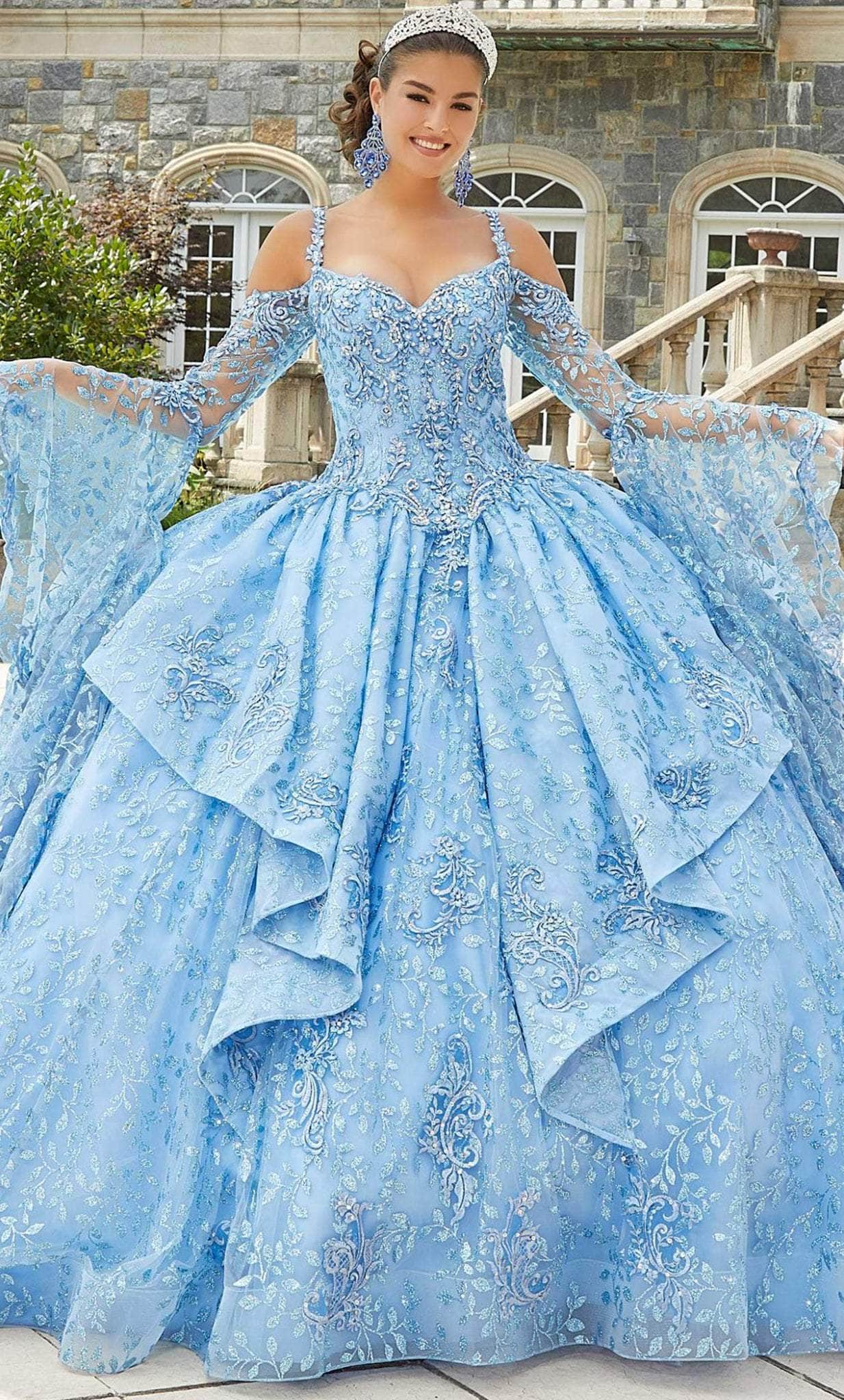 Vizcaya by Mori Lee 89416 - Sleeveless Glittered Quinceanera Gown Couture Candy Vizcaya by Mori Lee 89416 - Sleeveless Glittered Quinceanera Gown Couture Candy