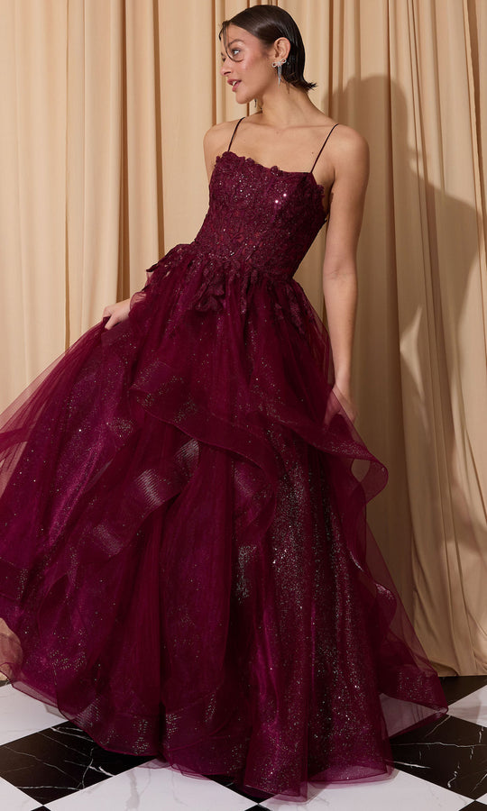 Eureka Fashion EK167 - Layered Ruffle A-Line Evening Dress