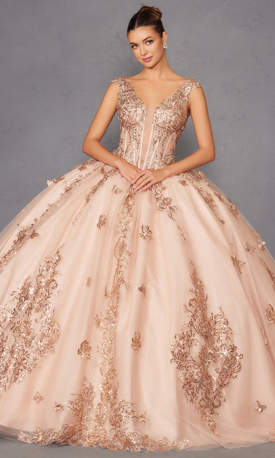 Juliet Dresses JT1485J - 3D Butterfly Applique Off Shoulder Ballgown