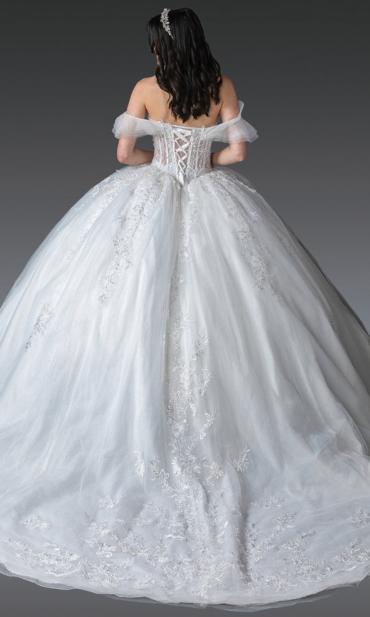 Dancing Queen Bridal 0282 - Embroidered Applique Illusion Corset Gown
