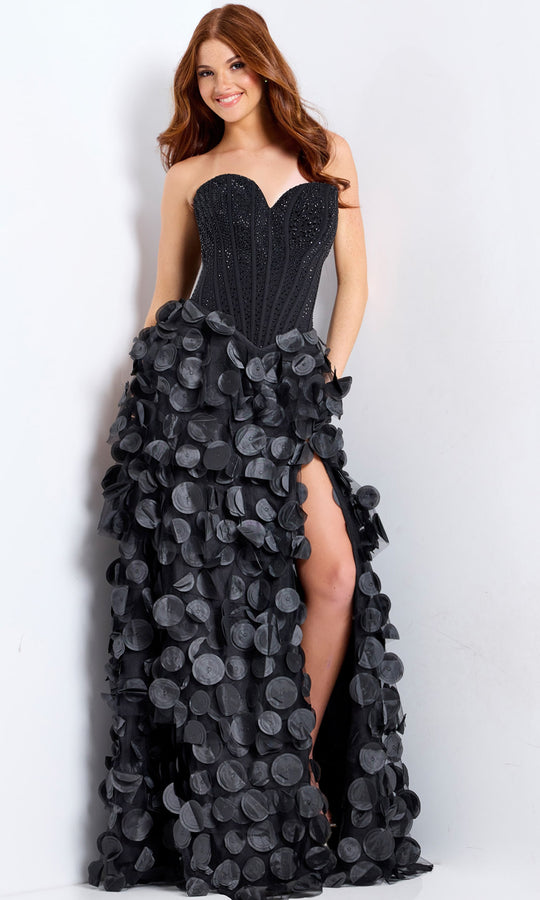 Jovani 49384 - 3D Petal Skirt Strapless Prom Dress