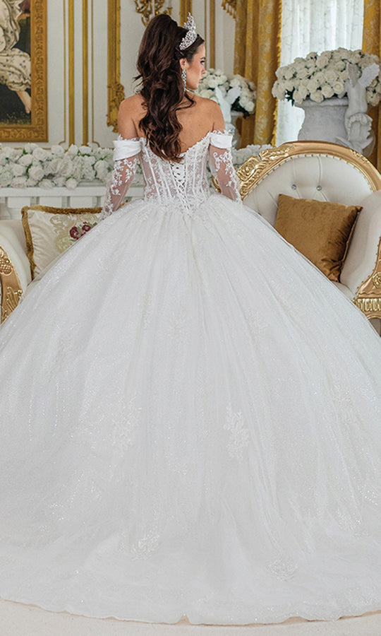 Dancing Queen Bridal 0292 - Sweetheart Long Sleeve Layered Ballgown