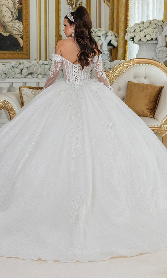 Dancing Queen Bridal 0300 - Off Shoulder Sweetheart Applique Gown