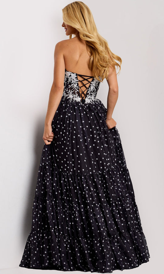 Jovani 49086 - Polka Dot Skirt Sweetheart Prom Gown