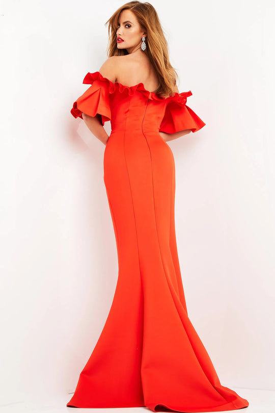 Jovani - 06901 Off Shoulder Full Length Trumpet Gown