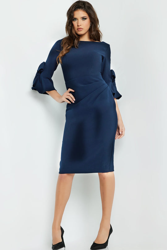 Jovani 09775 - Bateau Knee-Length Evening Dress