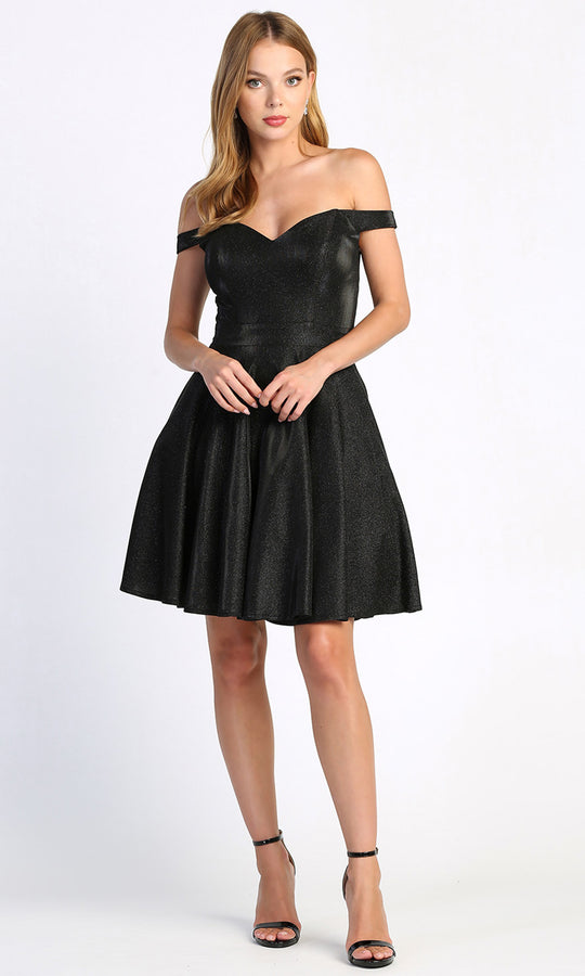 Adora Design 1025 - Off Shoulder Fit and Flare Cocktail Dress