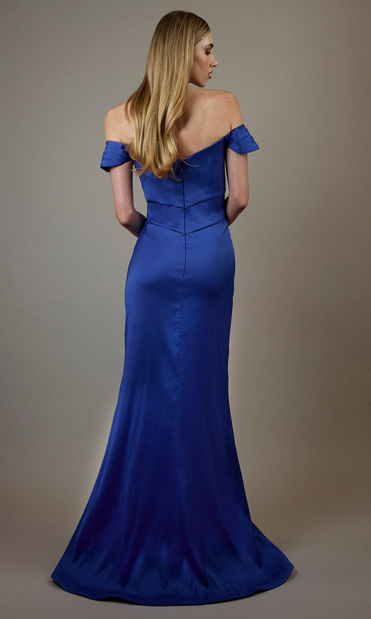 Janique 1046 - Off Shoulder Formal Dress with Slit