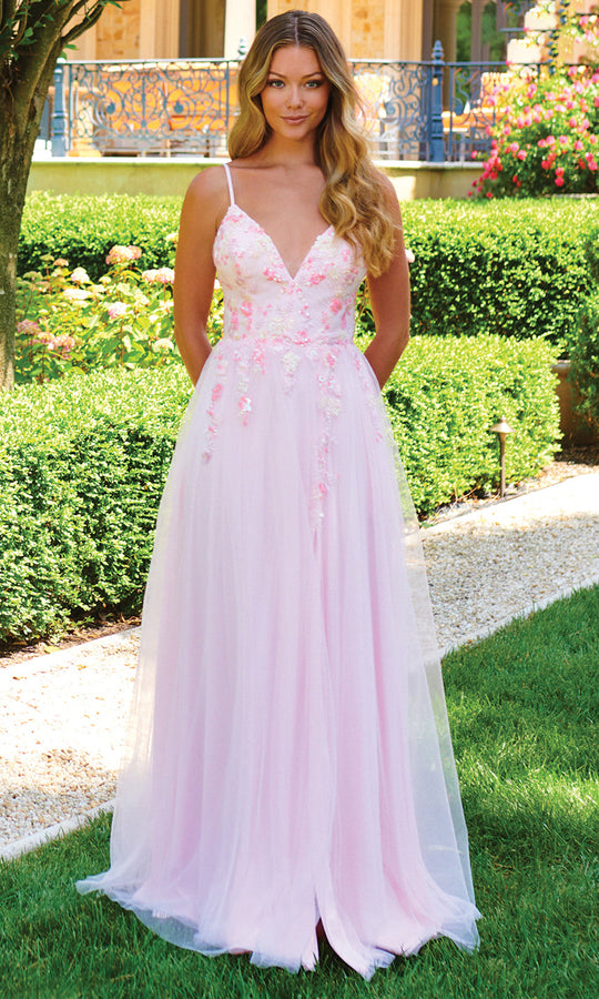 Faviana 11232 - Tulle Beaded V-Neck Prom Dress