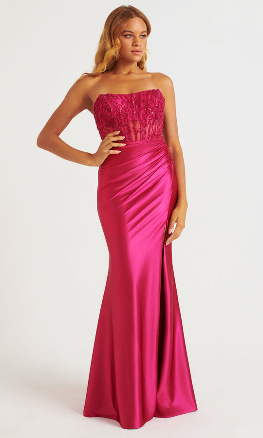 Faviana 11246 - Embroidered Corset Straight Across Prom Dress