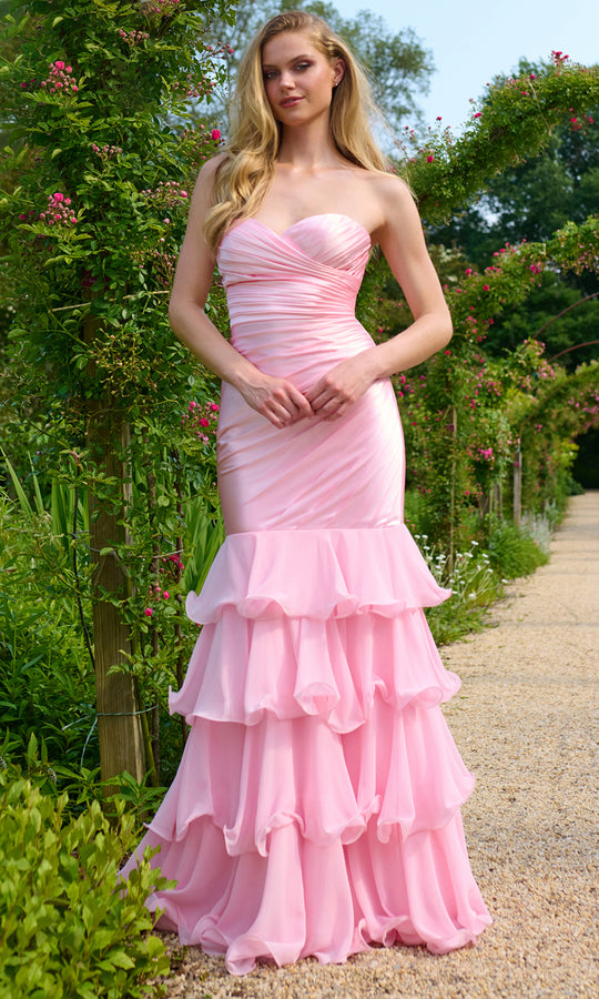 Faviana 11419 - Ruffle Mermaid Sweetheart Satin Gown